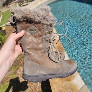 Teva Lenawee Leather Waterproof Tall Womens Winter Boots us8